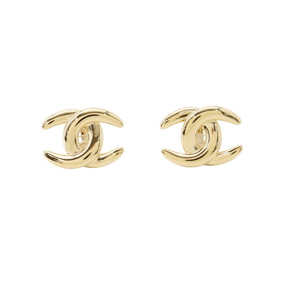 CHANEL Gold Logo Earrings